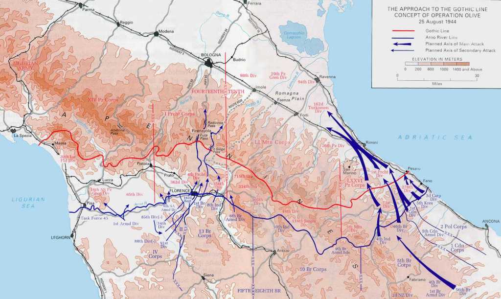 Mapa das Operações Militares Aliadas